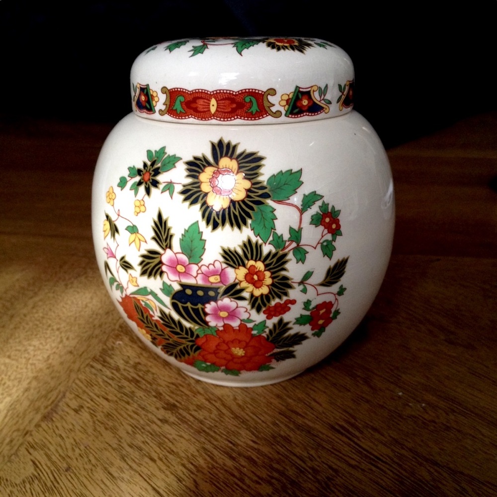 Vintage Sadler Tea Caddy Ginger Jar Peony